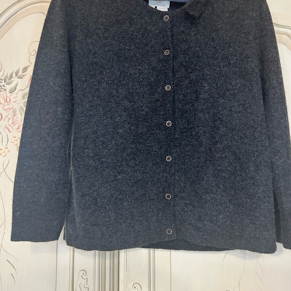 kate spade Charcoal Gray Button-Front Knit Cardigan